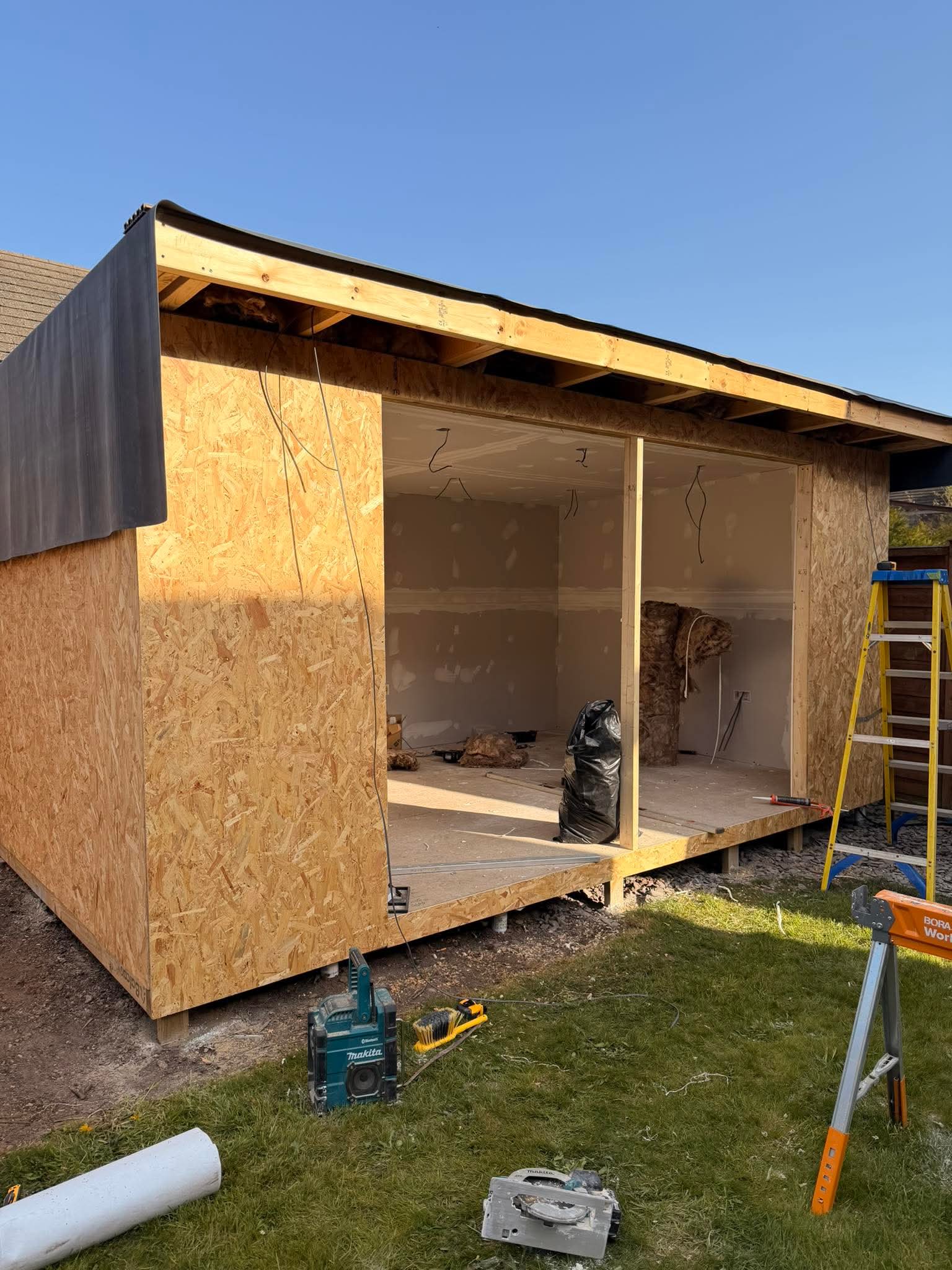 Garden studio — roof and glazing frame taking shape