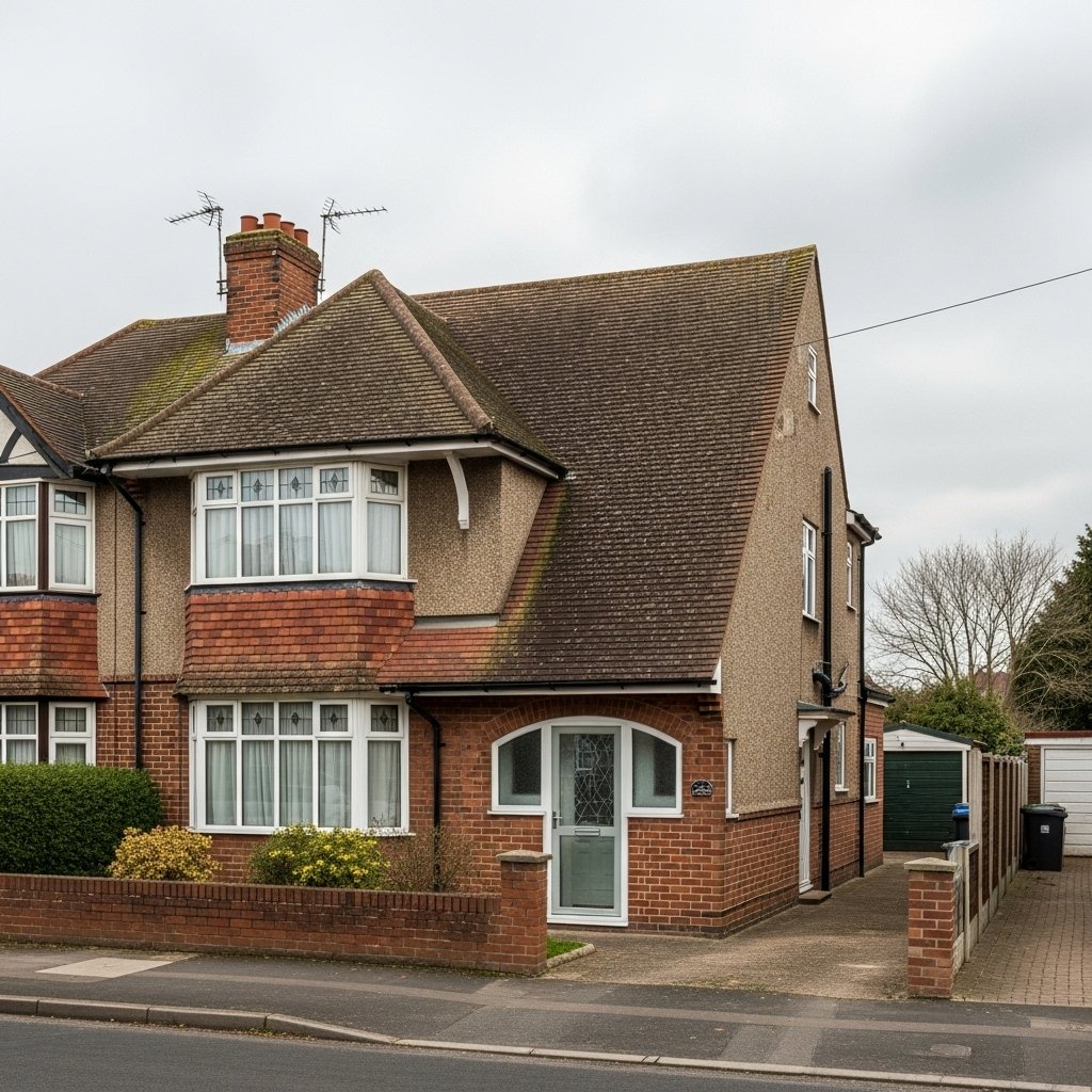 Semi-detached house before hip-to-gable conversion — style reference